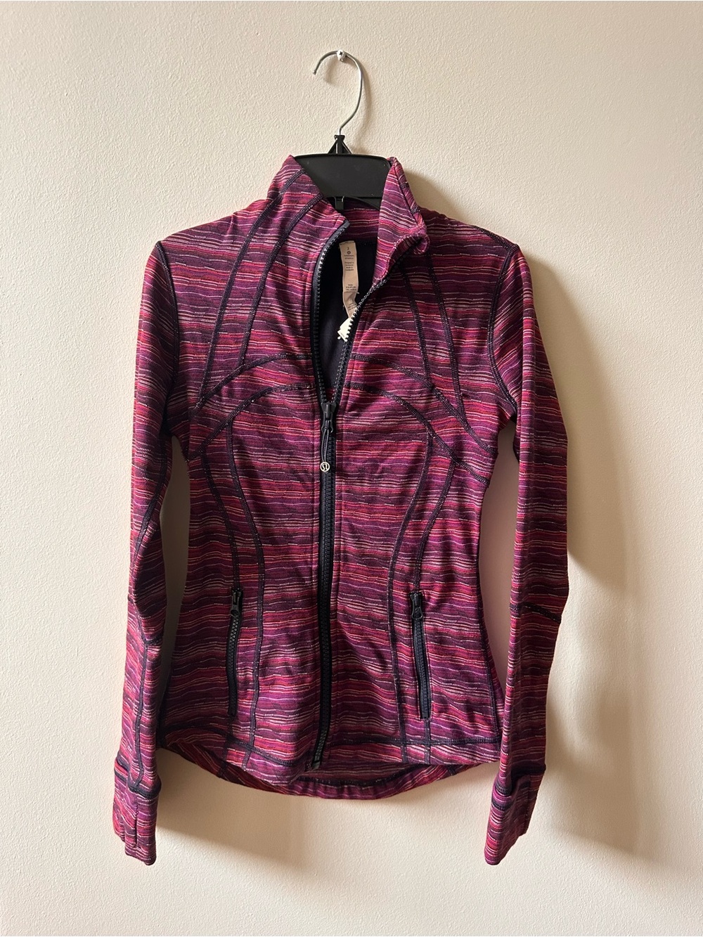 lululemon athletica Striped Purple Pink Full-Zip Utility Jacket size 2